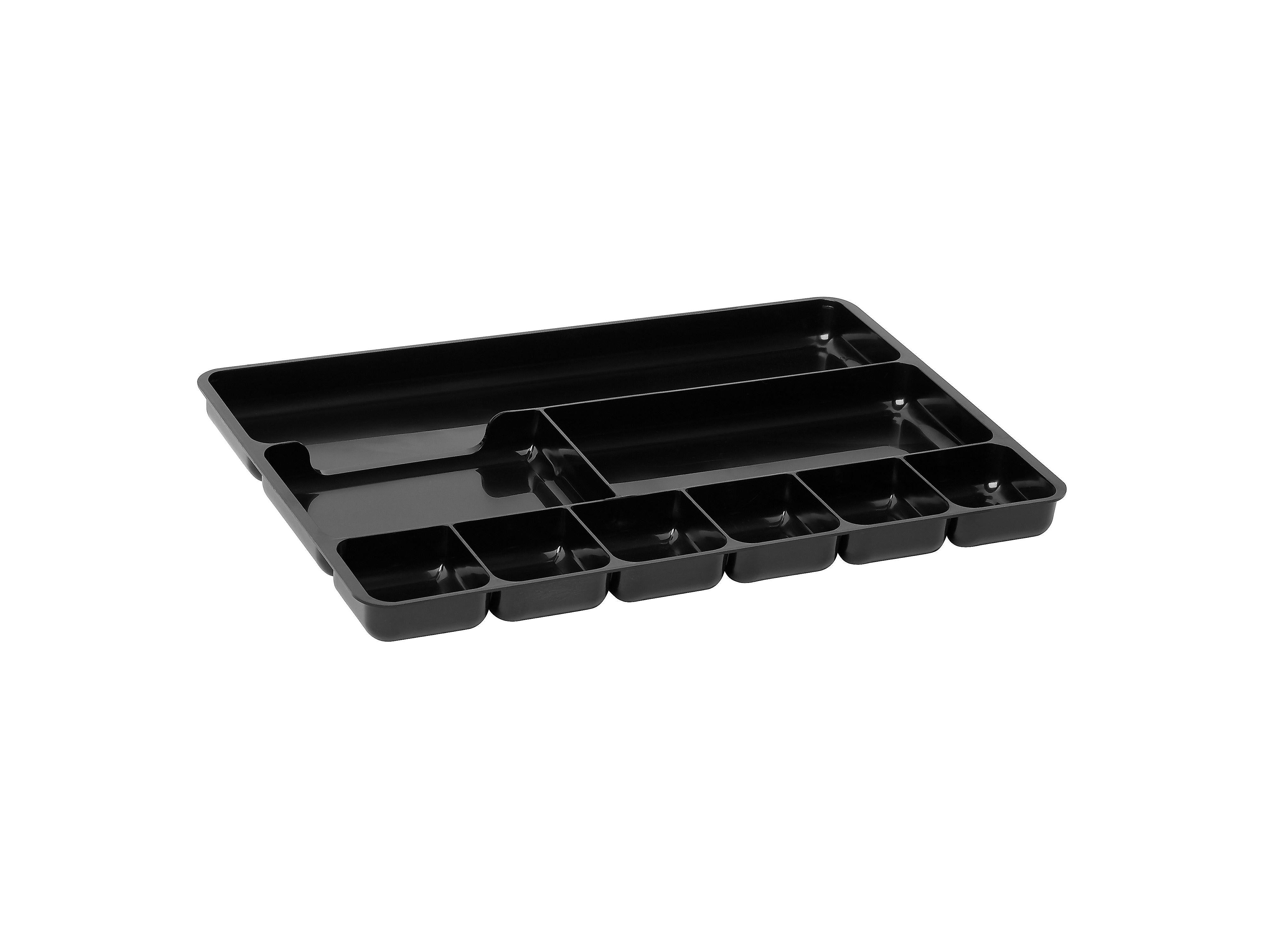 Rubbermaid Regeneration 9 Compartment Plastic Accessory Tray, Black