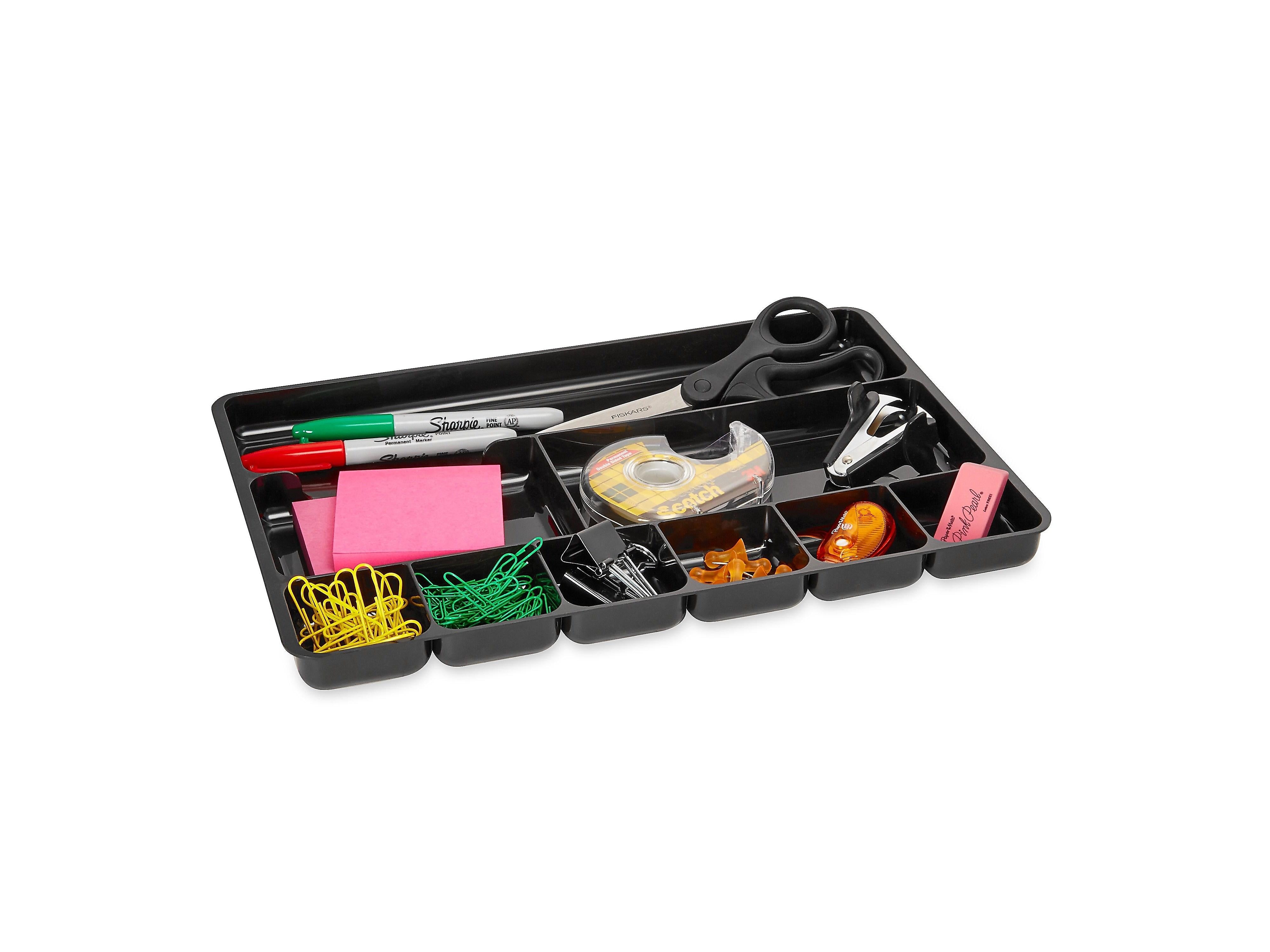 Rubbermaid Regeneration 9 Compartment Plastic Accessory Tray, Black