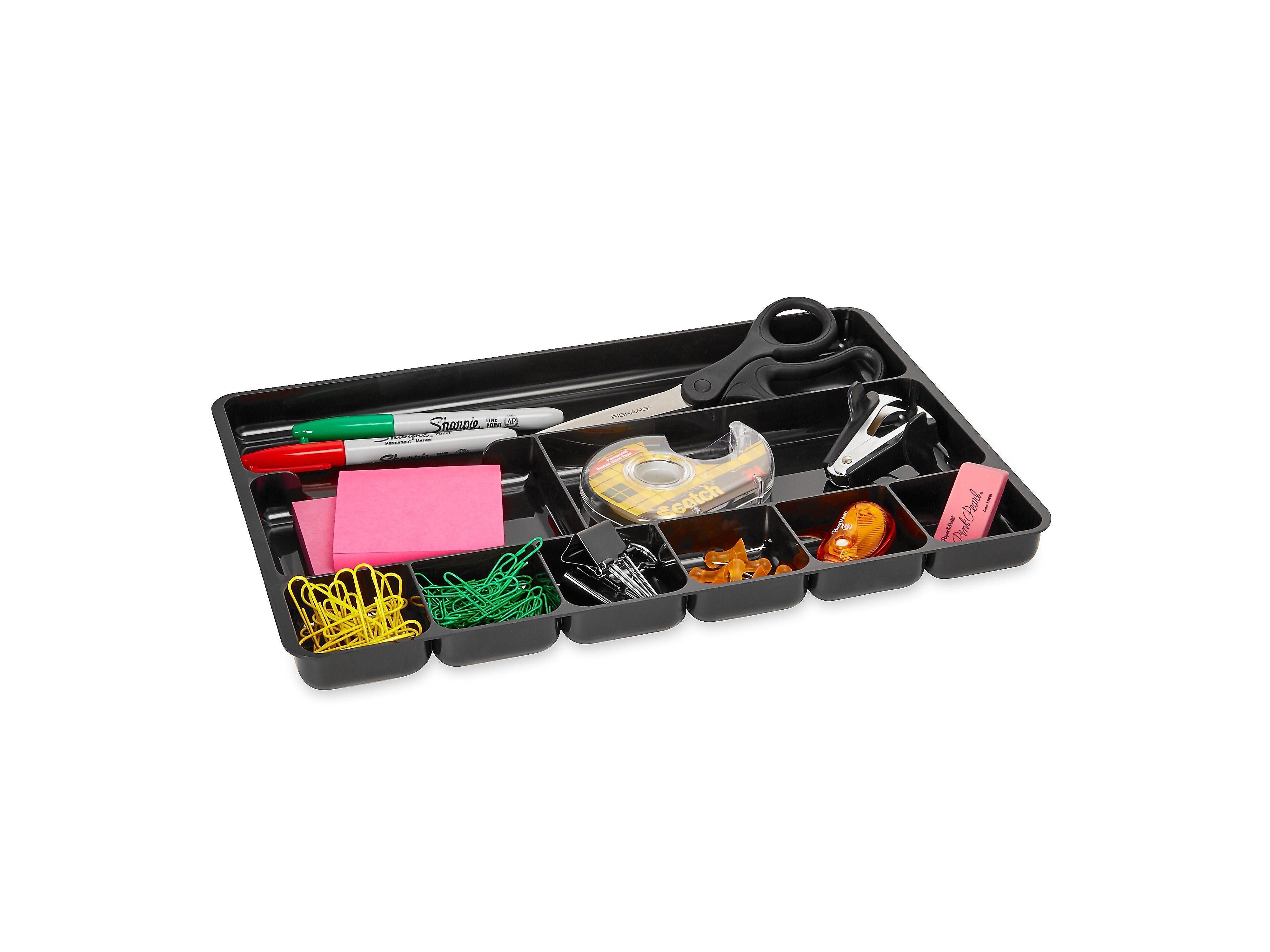 Rubbermaid Regeneration 9 Compartment Plastic Accessory Tray, Black
