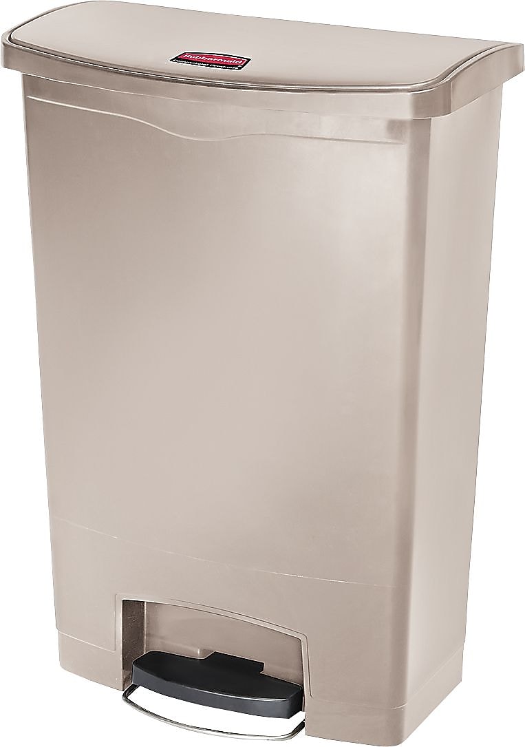 Rubbermaid Slim Jim Resin Front Step-On Trash Can with Built-In Wheels, 24 Gallons