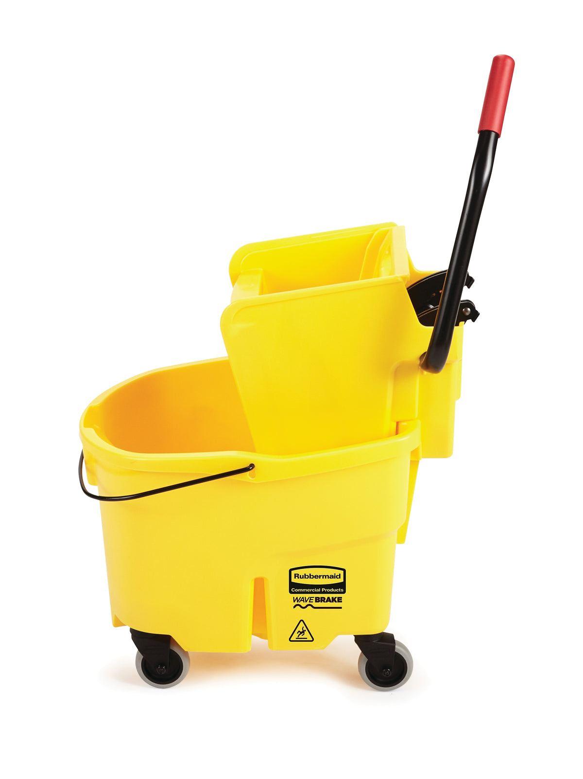 Rubbermaid WaveBrake® 2.0 Janitorial Side-Press Bucket and Wringer, 26 Quart, Yellow