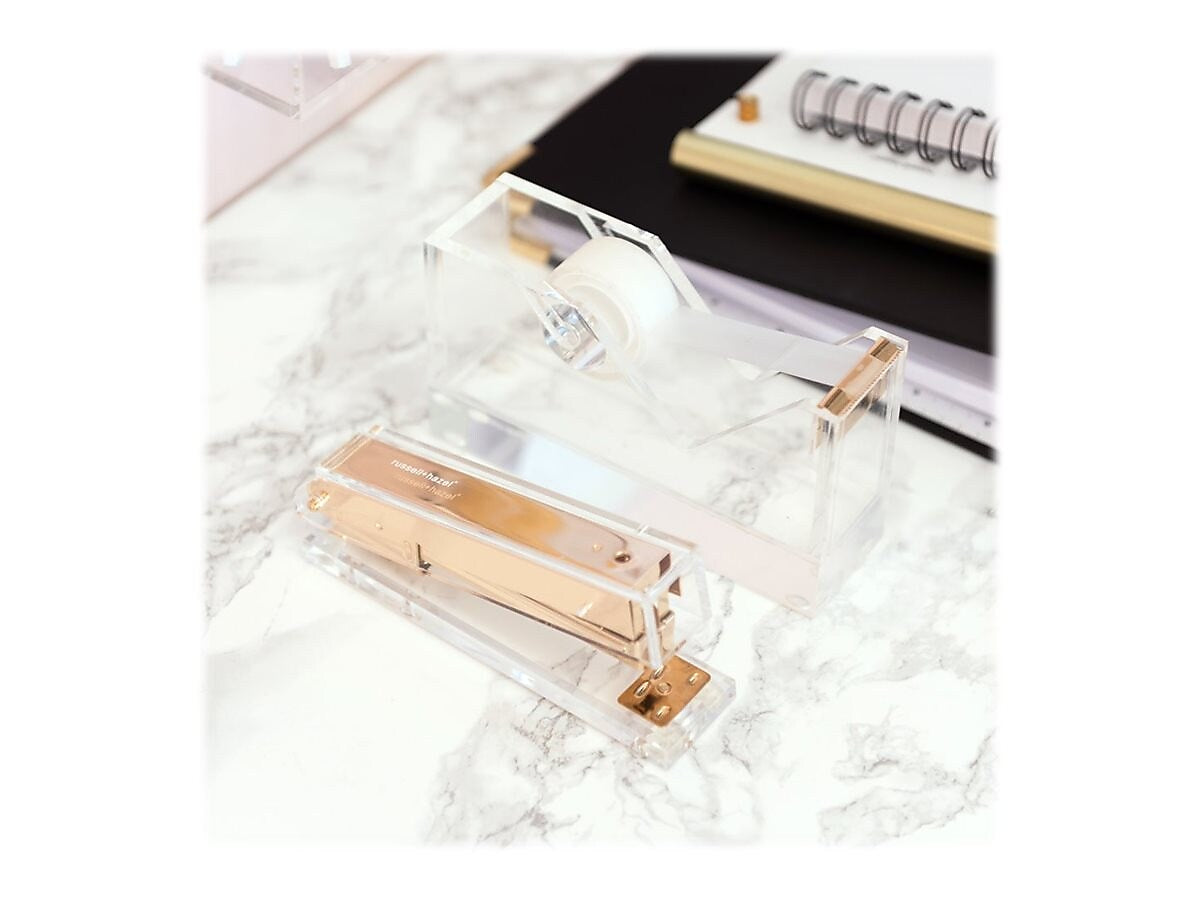 Russell+Hazel Desktop Dispenser, Clear/Gold