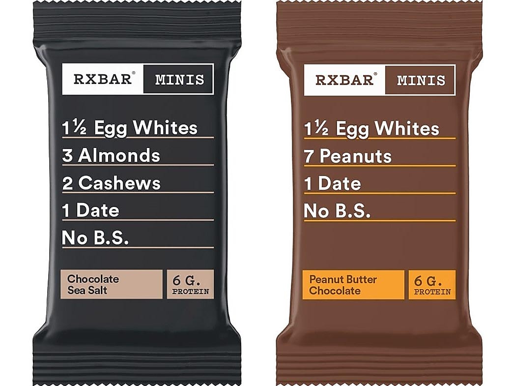 RX Bar Minis Protein Bars, Chocolate Sea Salt/Peanut Butter Chocolate, 0.9 oz., 8 Bars/Box