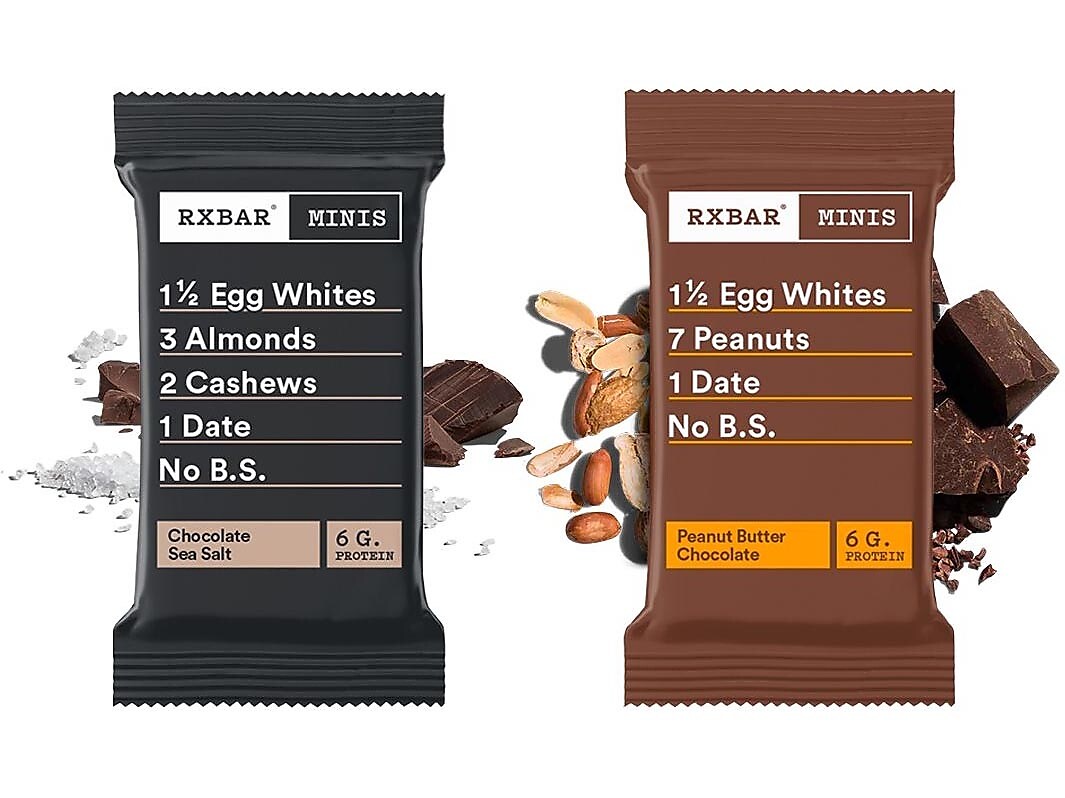 RX Bar Minis Protein Bars, Chocolate Sea Salt/Peanut Butter Chocolate, 0.9 oz., 8 Bars/Box