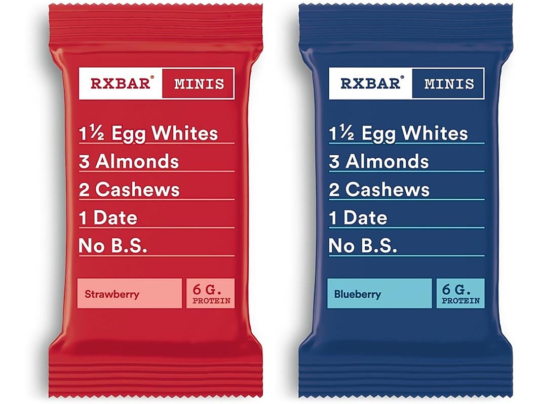 RX Bar Minis Protein Bars, Strawberry/Blueberry, 0.9 oz., 8 Bars/Box