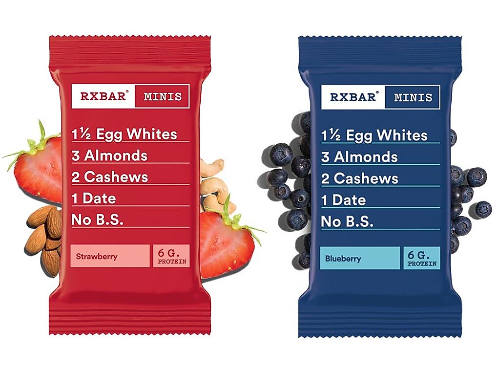 RX Bar Minis Protein Bars, Strawberry/Blueberry, 0.9 oz., 8 Bars/Box