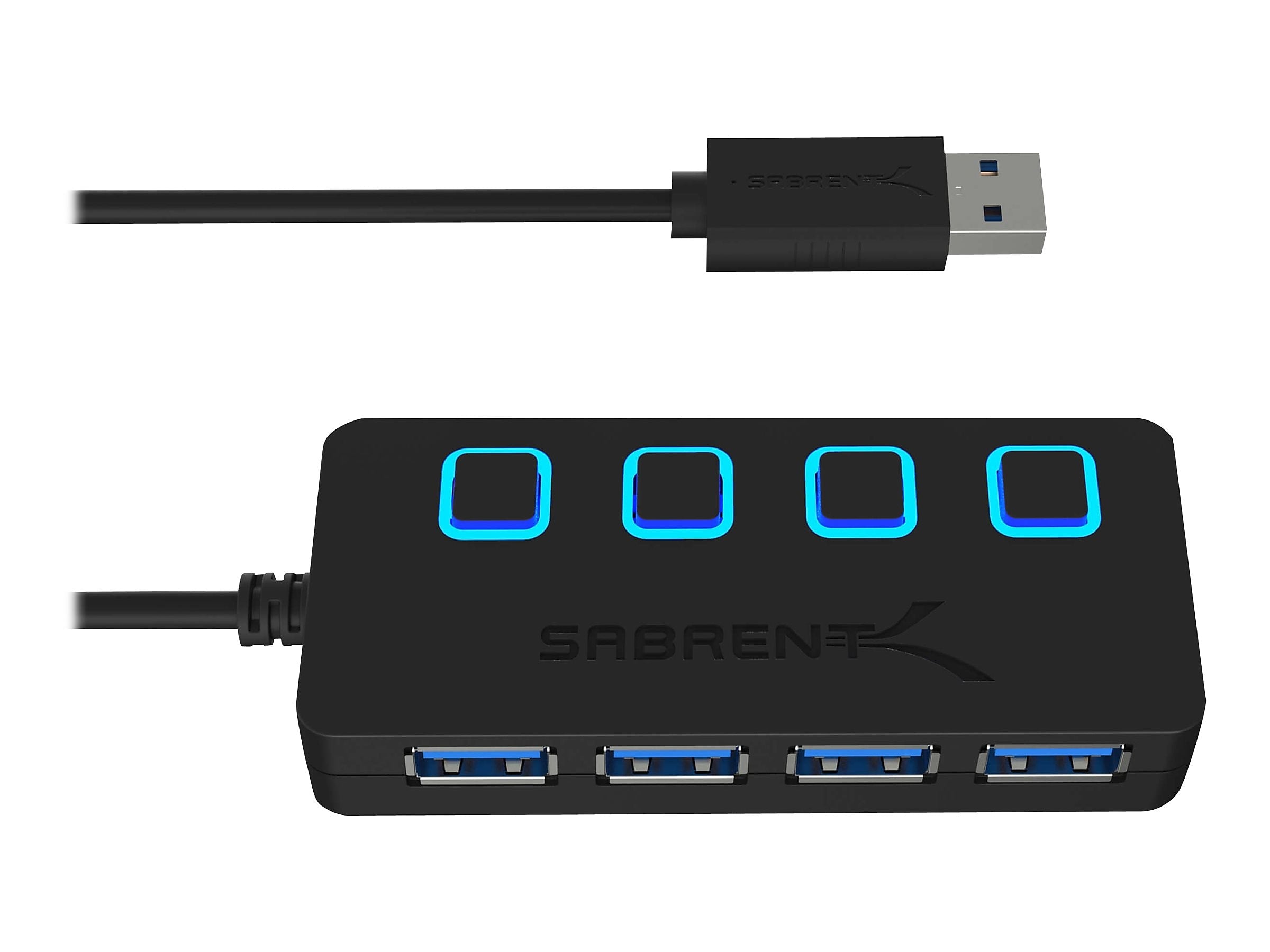 Sabrent 4-Port USB 3.0 Hub, Black