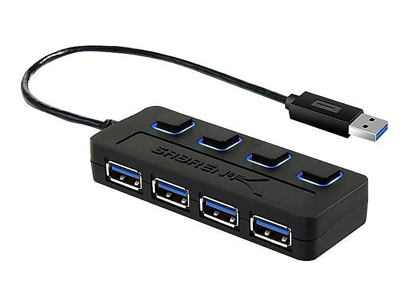 Sabrent 4-Port USB 3.0 Hub, Black