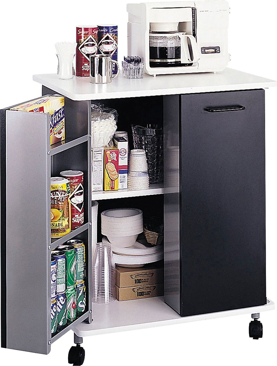 Safco 29.5"W x 22.75"D Laminate Refreshment Stand, Black