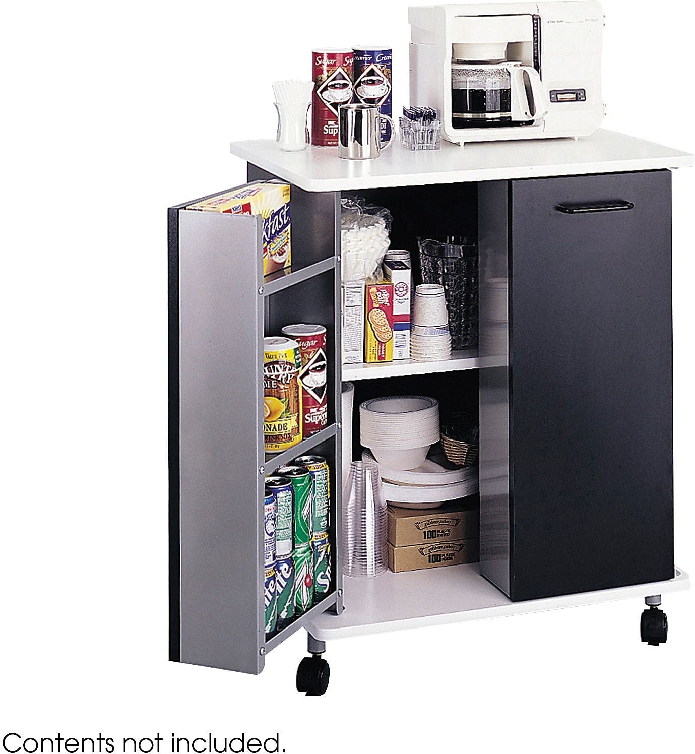 Safco 29.5"W x 22.75"D Laminate Refreshment Stand, Black