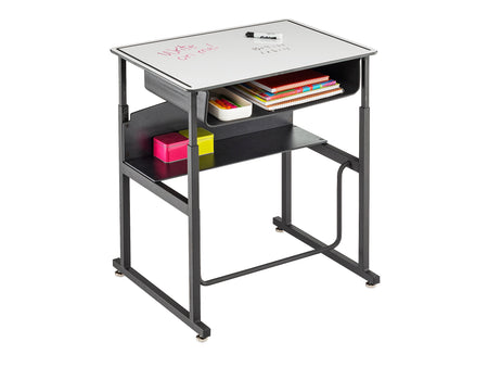 Safco AlphaBetter 26" - 42" Plastic/Steel Adjustable Desk, White/Black