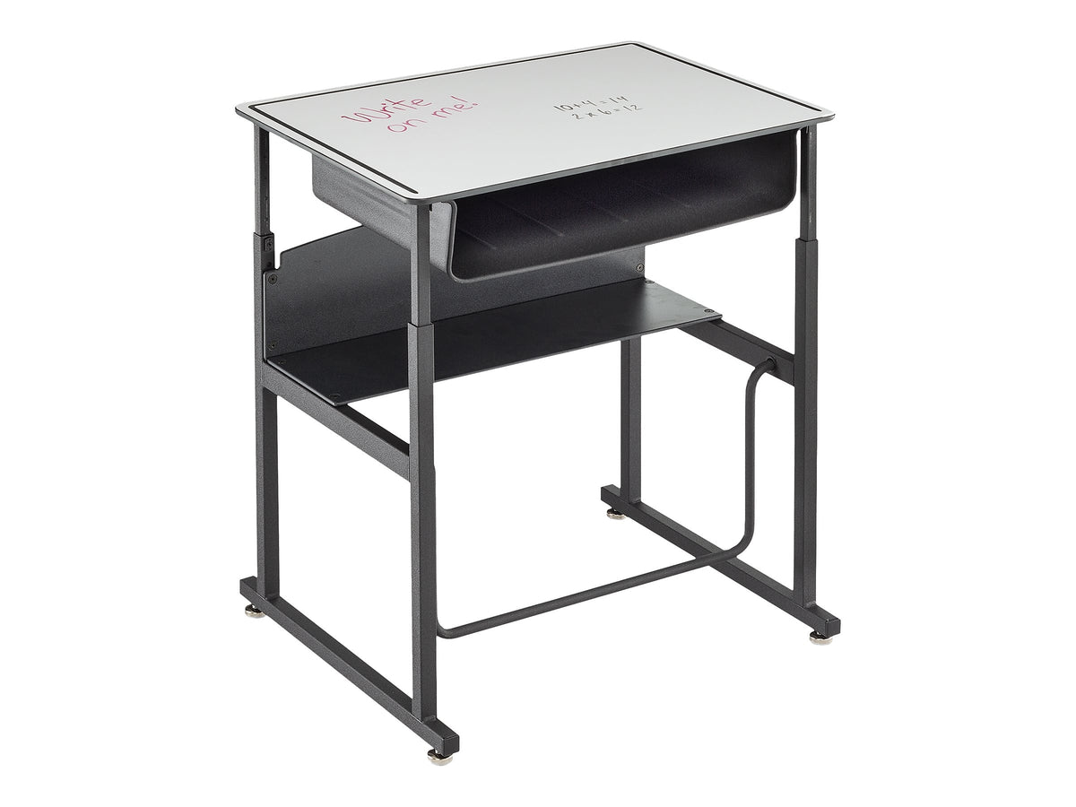 Safco AlphaBetter 26" - 42" Plastic/Steel Adjustable Desk, White/Black