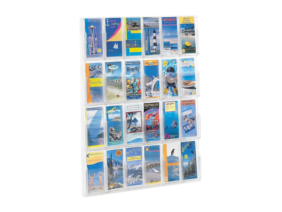 Safco Brochure Holder, 41" x 30", Clear Plastic