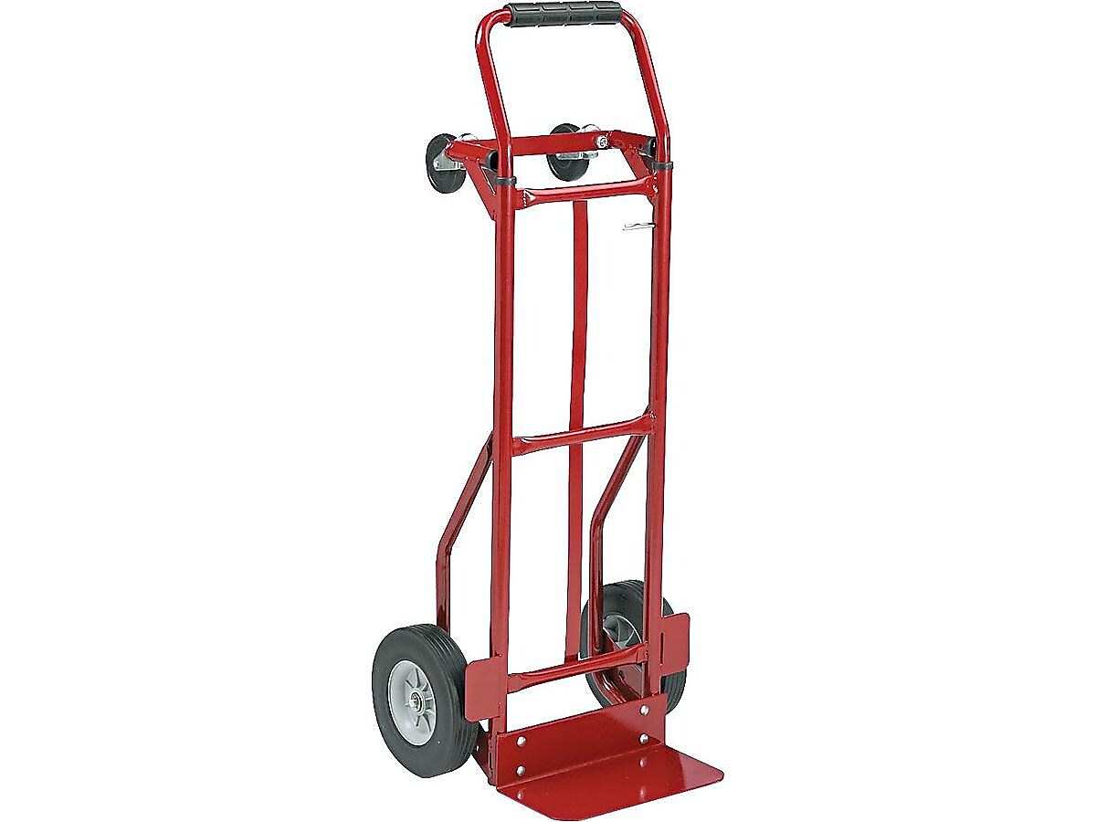 Safco Convertible Heavy-Duty Hand Truck, 600 lbs., Red