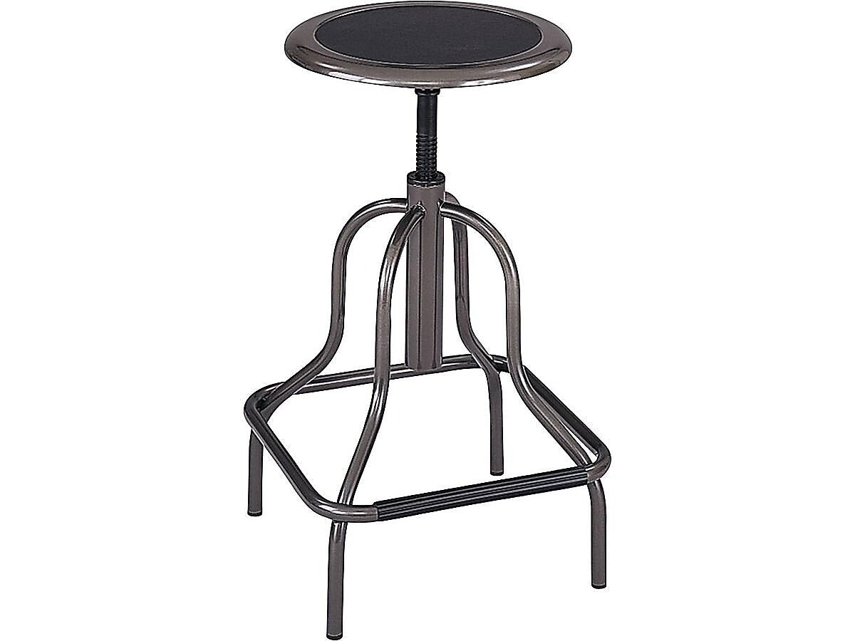 Safco Diesel Recycled Leather Backless Stool, Pewter