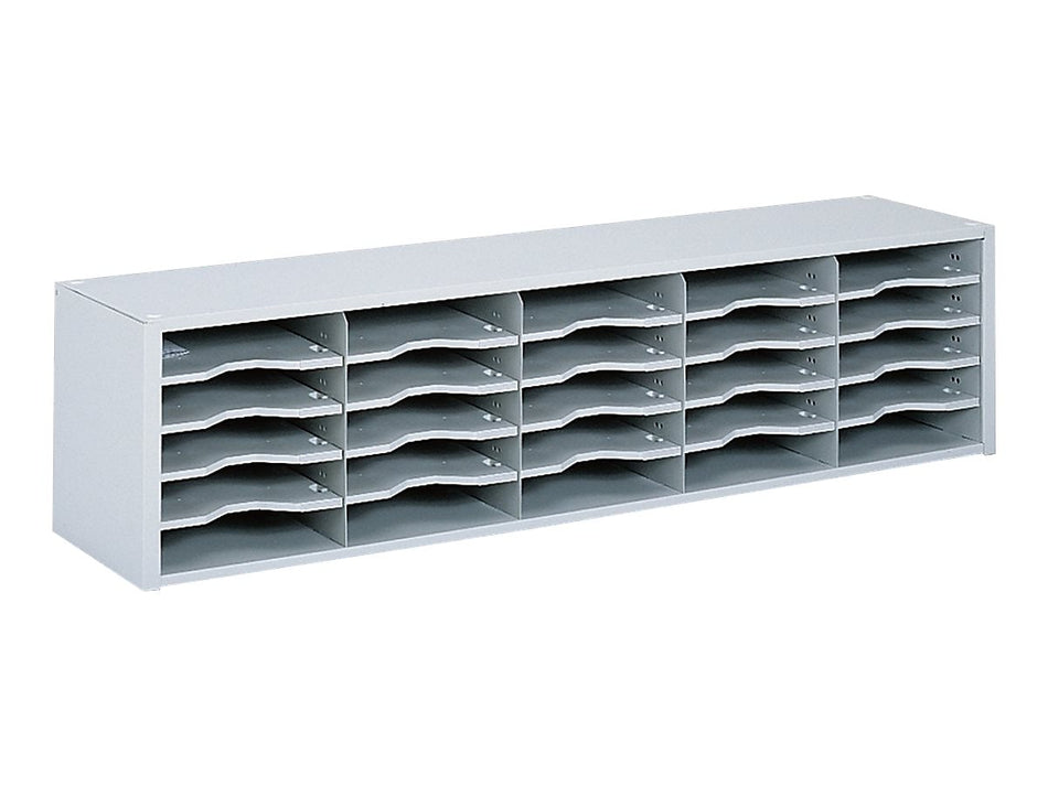 Safco E-Z Sort® 20-Compartment Sorting Rack, 57.5" x 14.25", Gray