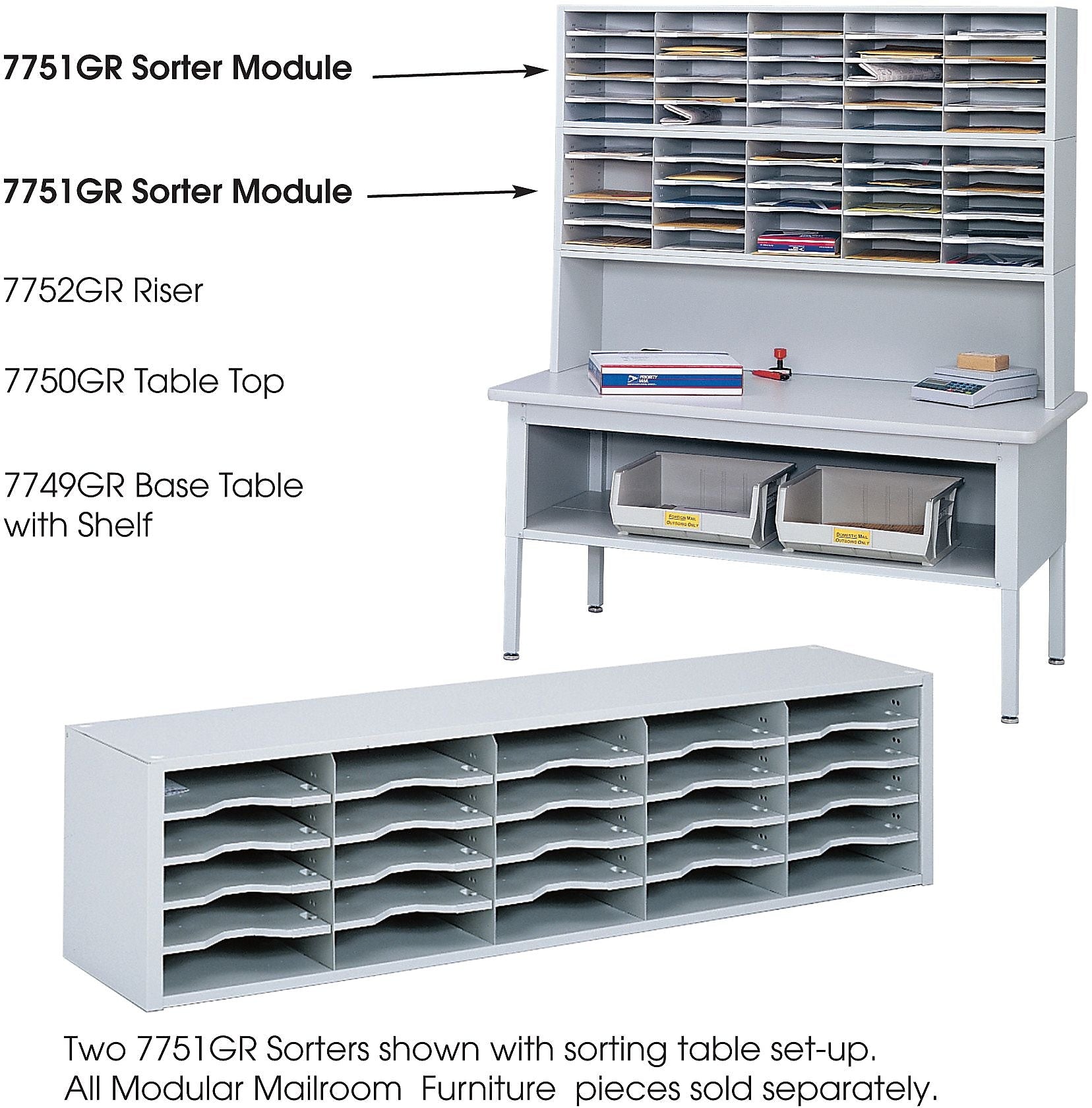 Safco E-Z Sort® 20-Compartment Sorting Rack, 57.5