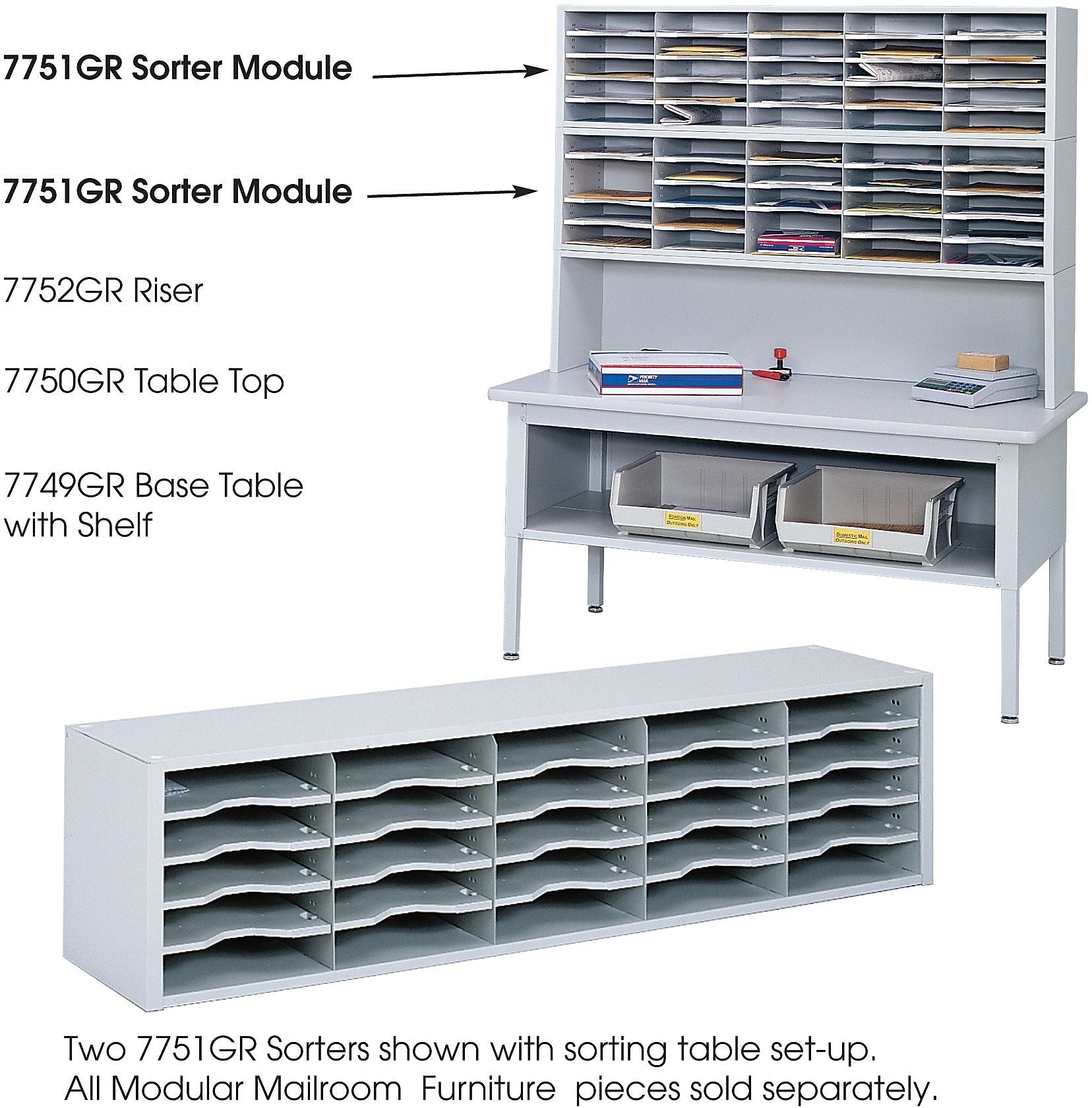 Safco E-Z Sort® 20-Compartment Sorting Rack, 57.5