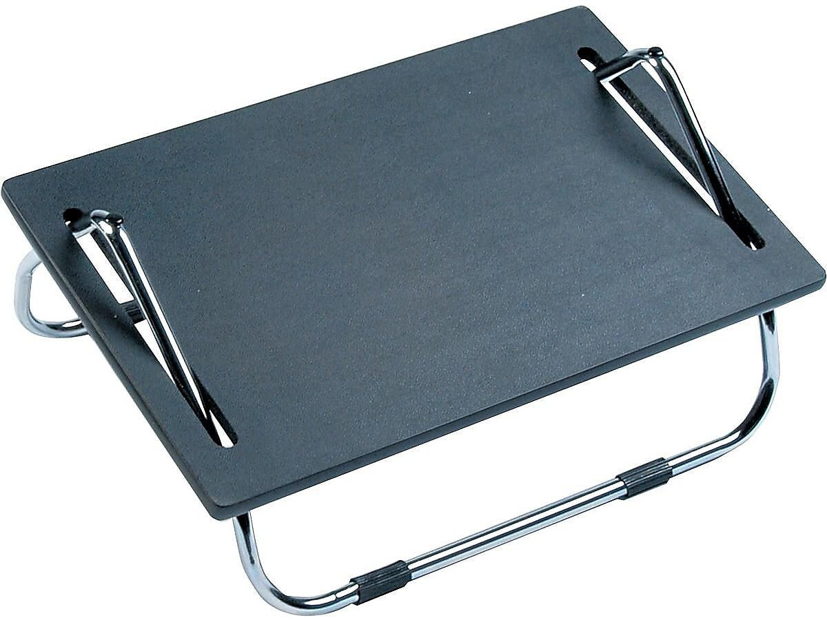 Safco Ergo-Comfort Footrests, Black/Silver