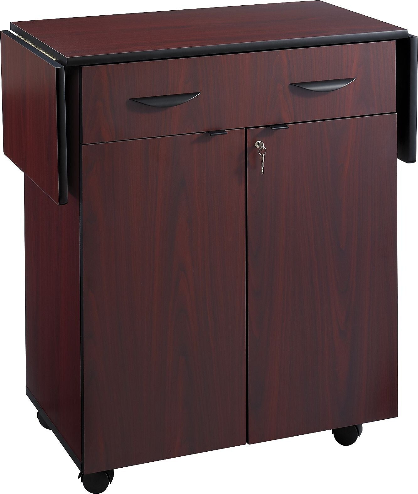 Safco® Hospitality Service Cart, Mahogany, 38 3/4