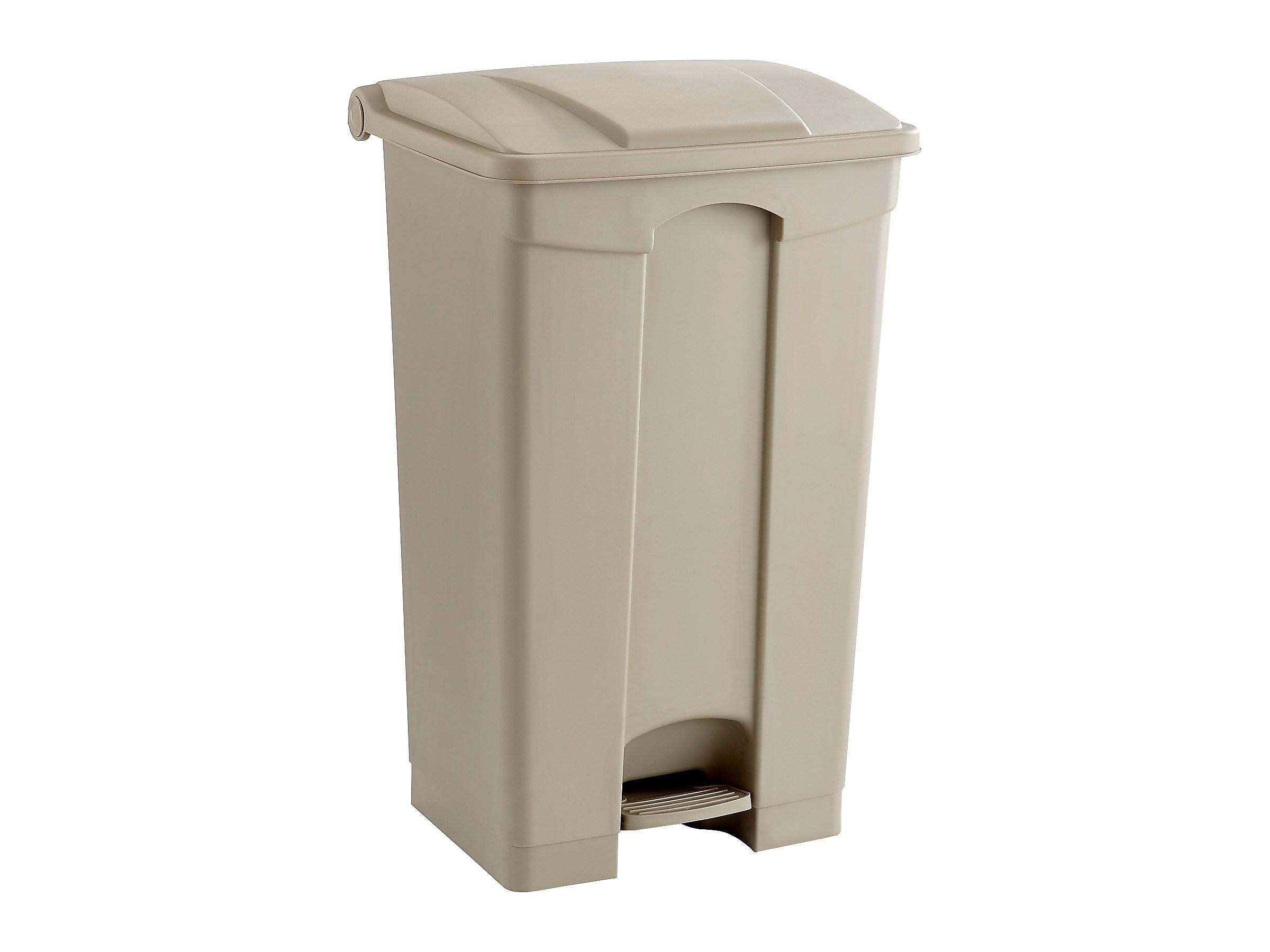 Safco Indoor Step Trash Can, Tan Plastic, 23 Gal.