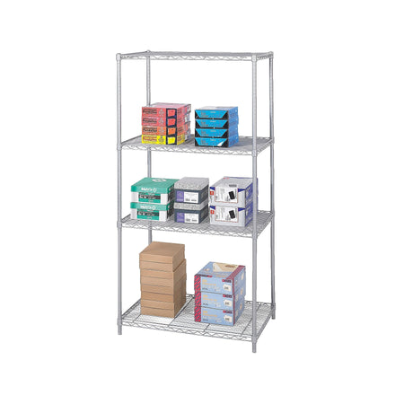 Safco Industrial 4-Shelf Metal Stand Alone, 36", Metallic Gray