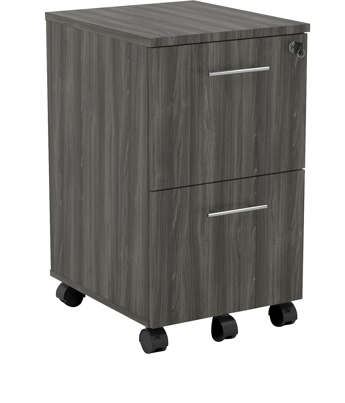 Safco Medina 2-Drawer Mobile Vertical File Cabinet, Letter Size, Lockable, 26.75"H x 15.5"W x 18"D, Gray