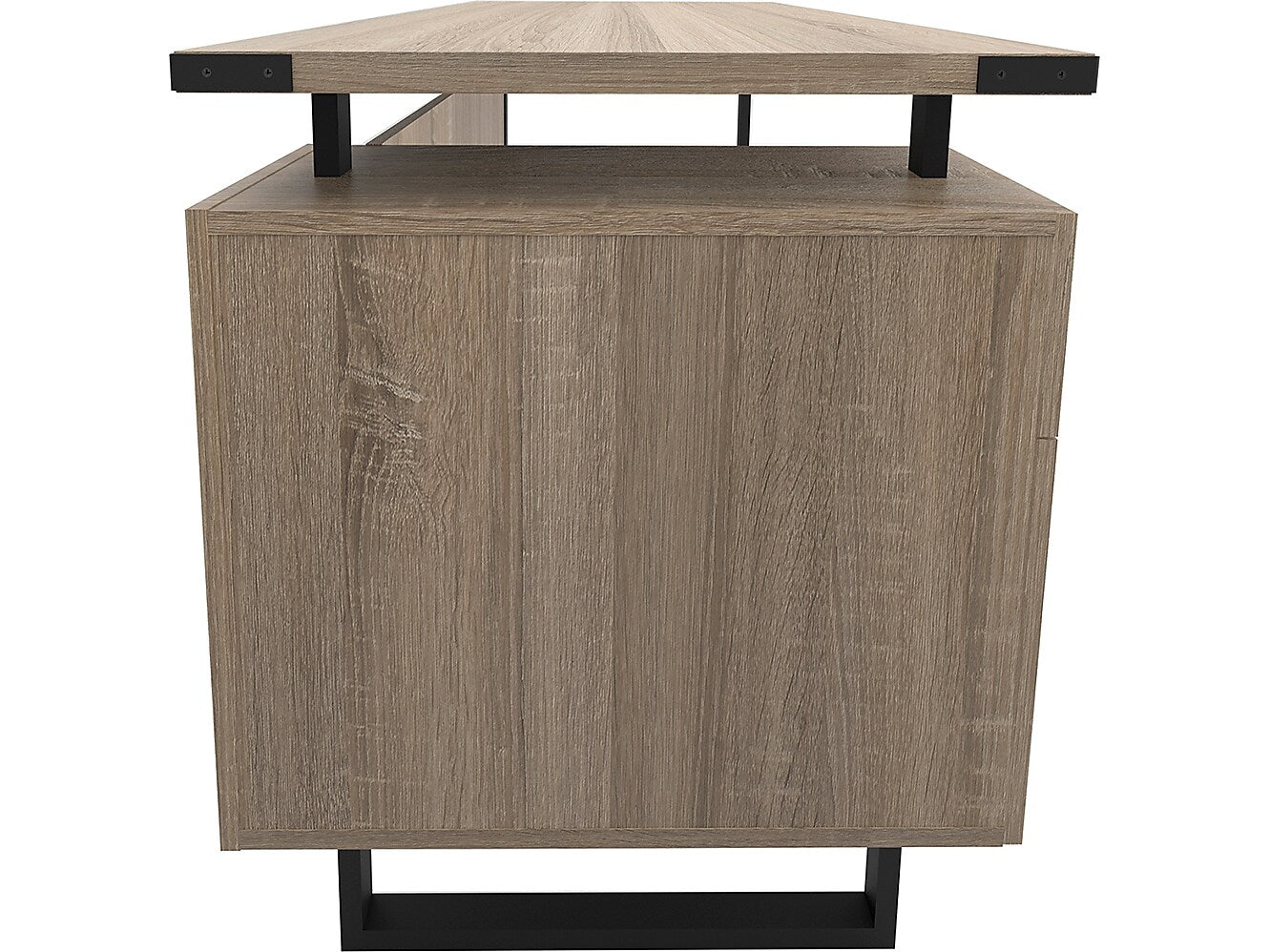 Safco Mirella SOHO 62"W Desk with Built-In Pedestal, Sand Dune