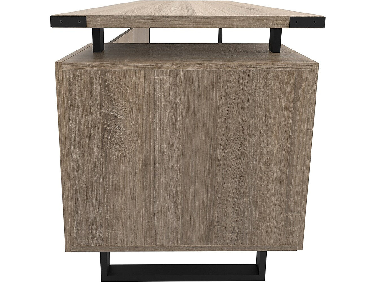 Safco Mirella SOHO 62"W Desk with Built-In Pedestal, Sand Dune