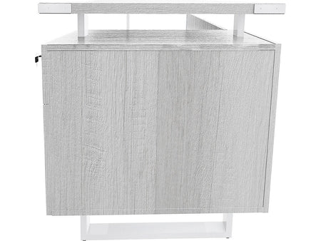 Safco Mirella SOHO 62"W Desk with Built-In Pedestal, White Ash