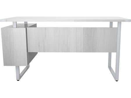 Safco Mirella SOHO 62"W Desk with Built-In Pedestal, White Ash