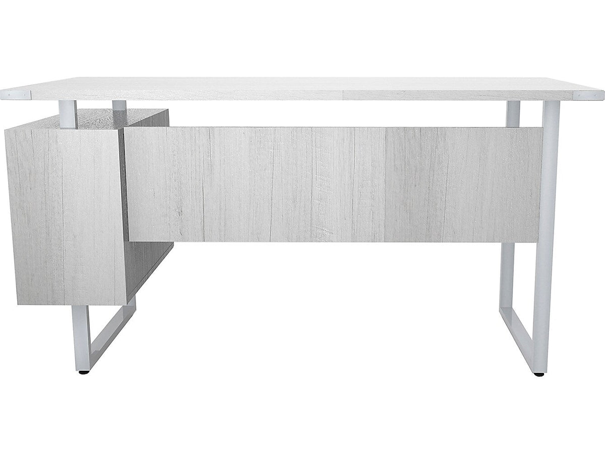 Safco Mirella SOHO 62"W Desk with Built-In Pedestal, White Ash