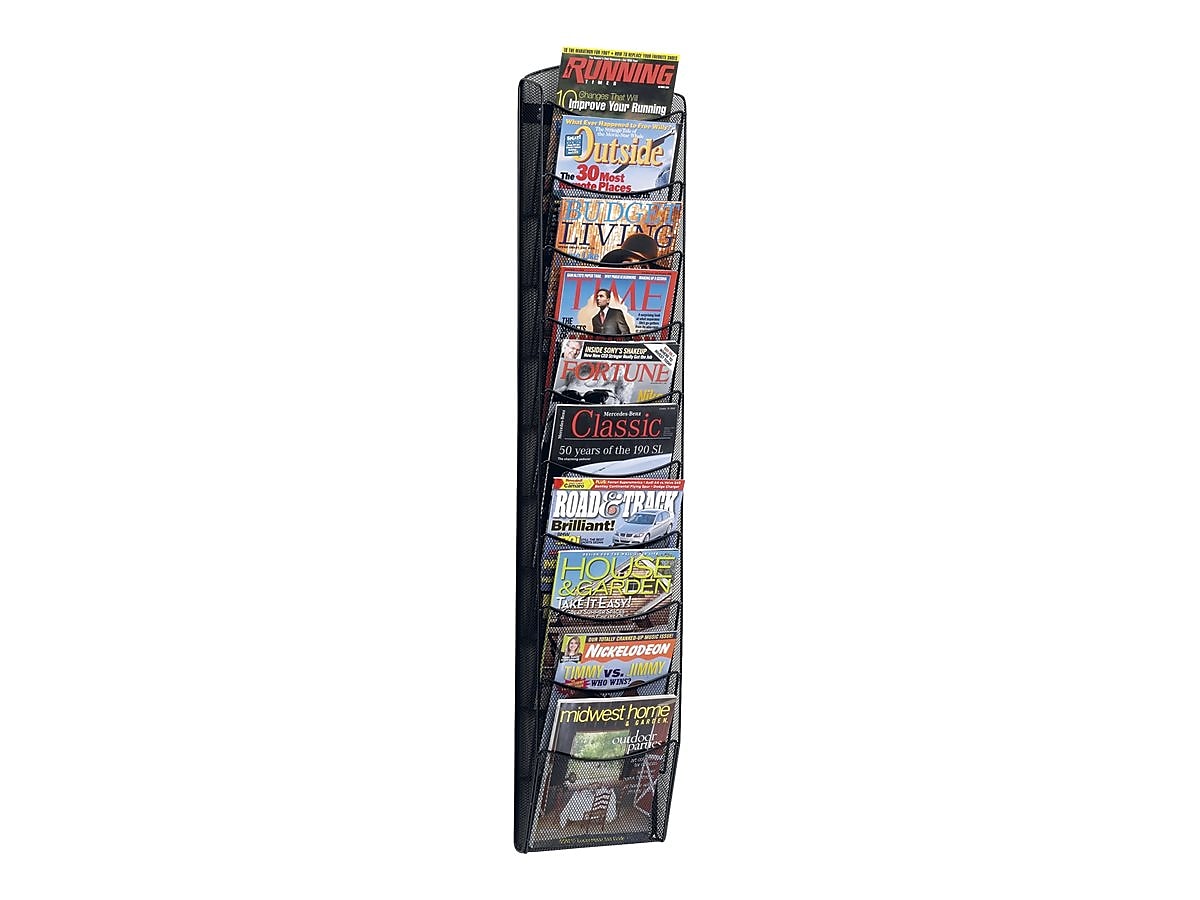 Safco Onyx 10-Pocket Steel Letter Size Wall File, Black