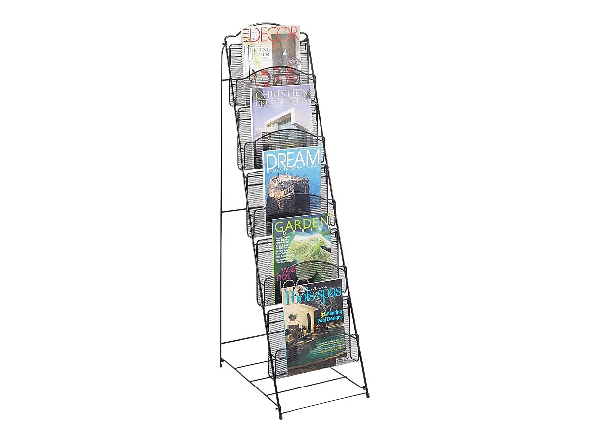 Safco Onyx Magazine Holder, Black Steel