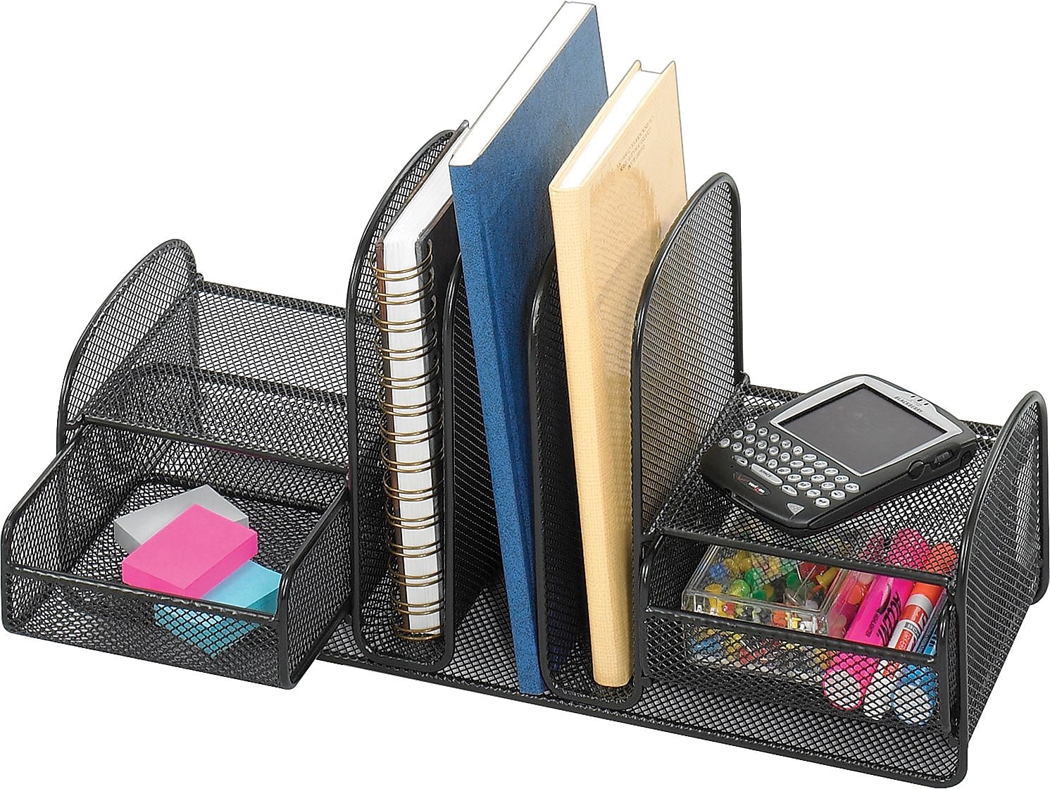 Safco Onyx Wire Mesh Desktop Organizer Set, Black
