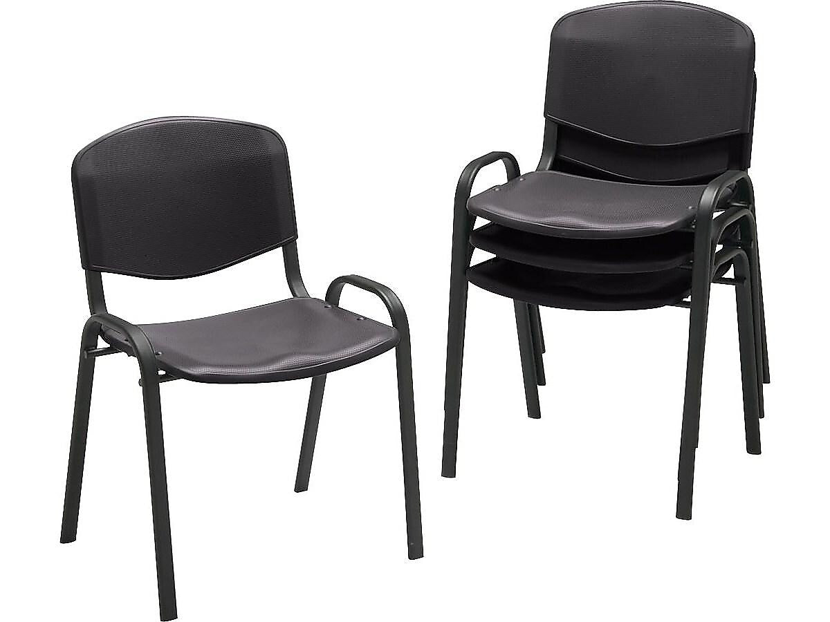 Safco Polypropylene Banquet/Reception Chairs, Black, 4/Pack