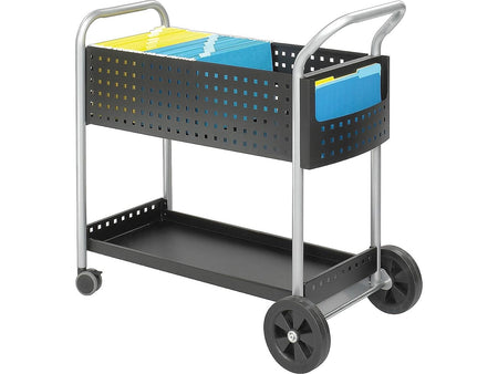 Safco Scoot Metal Mobile File Cart with Lockable Wheels, Black