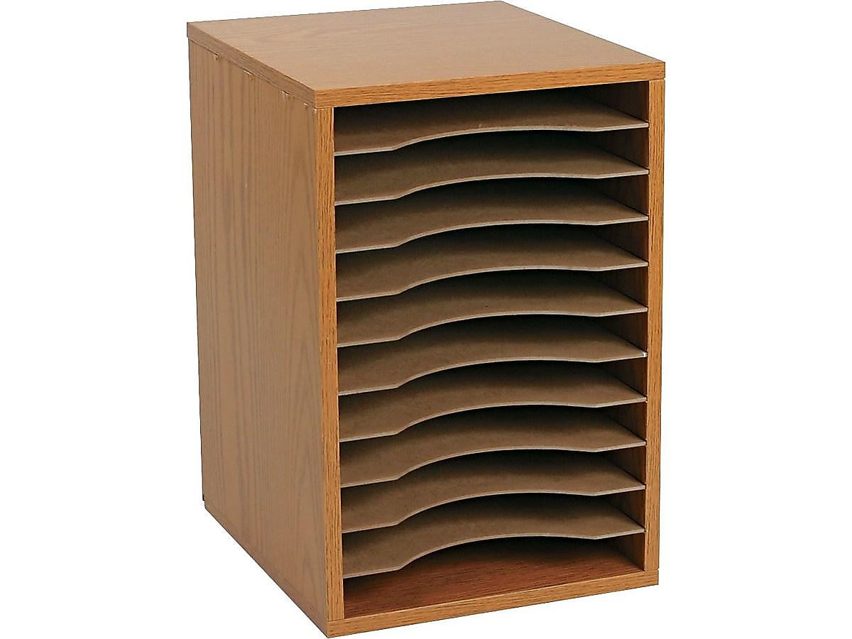 Safco Stackable Wood File Organizer, Oak