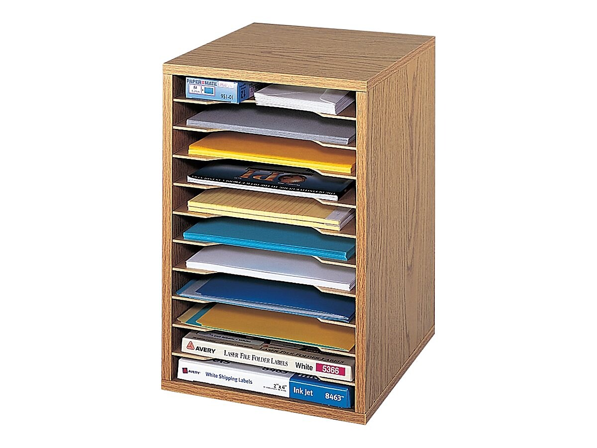 Safco Stackable Wood File Organizer, Oak