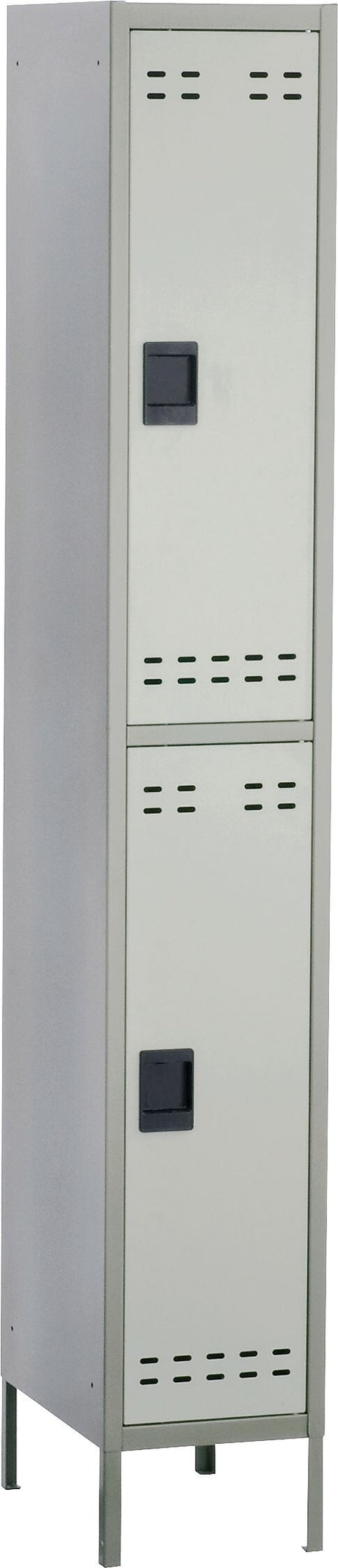 Safco® Steel Locker, Double-Tier, Gray, 78"H x 12"W x 18"D