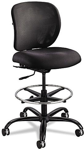 Safco Vue Mesh Back Vinyl Drafting Stool, Black