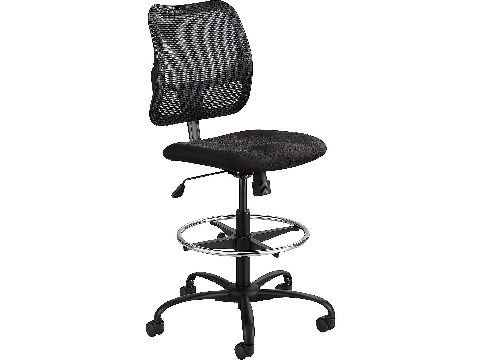 Safco Vue Nylon Mesh Back Fabric Computer/Desk Chair with Footrest, Black