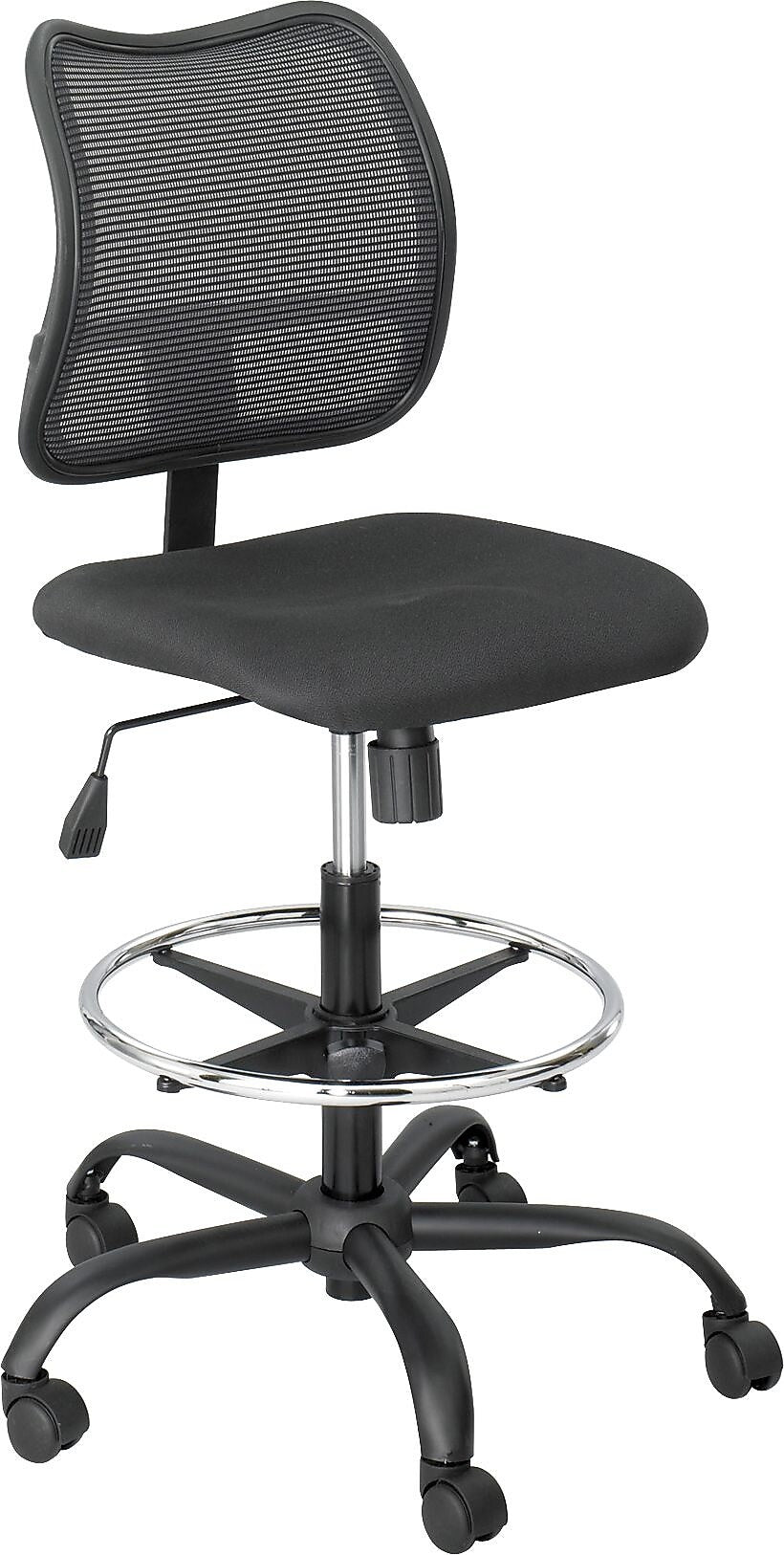 Safco Vue Nylon Mesh Back Fabric Computer/Desk Chair with Footrest, Black