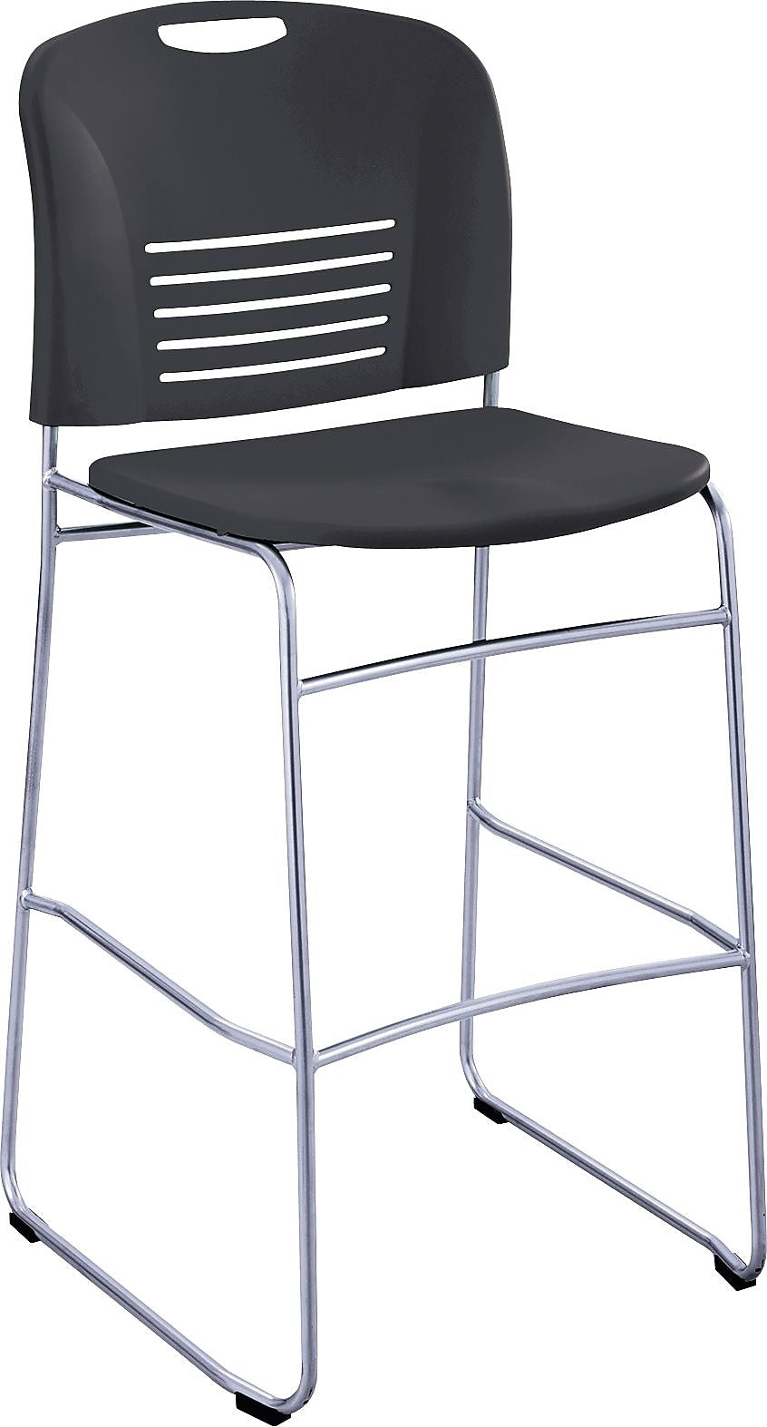 Safco® Vy™ Bistro Sled Base Chair, Plastic, Black, Seat: 18 1/2