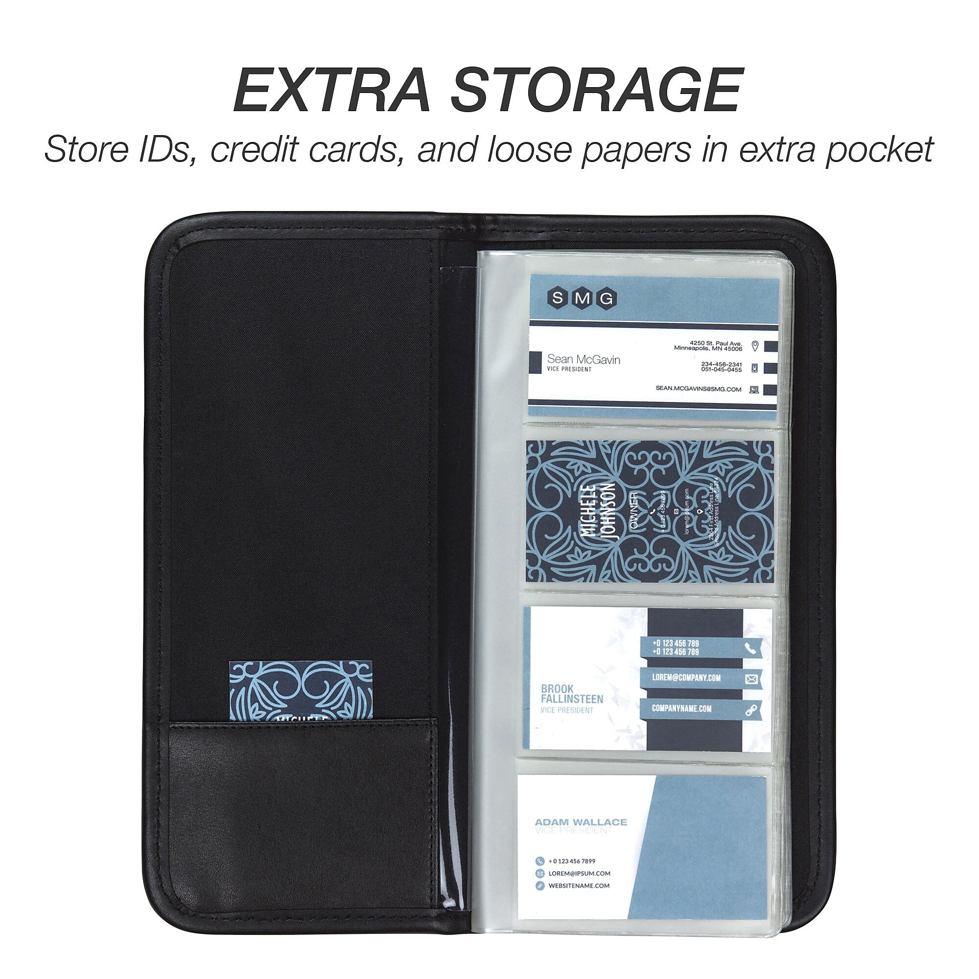 Samsill Card File, Black, 160 Card Capacity