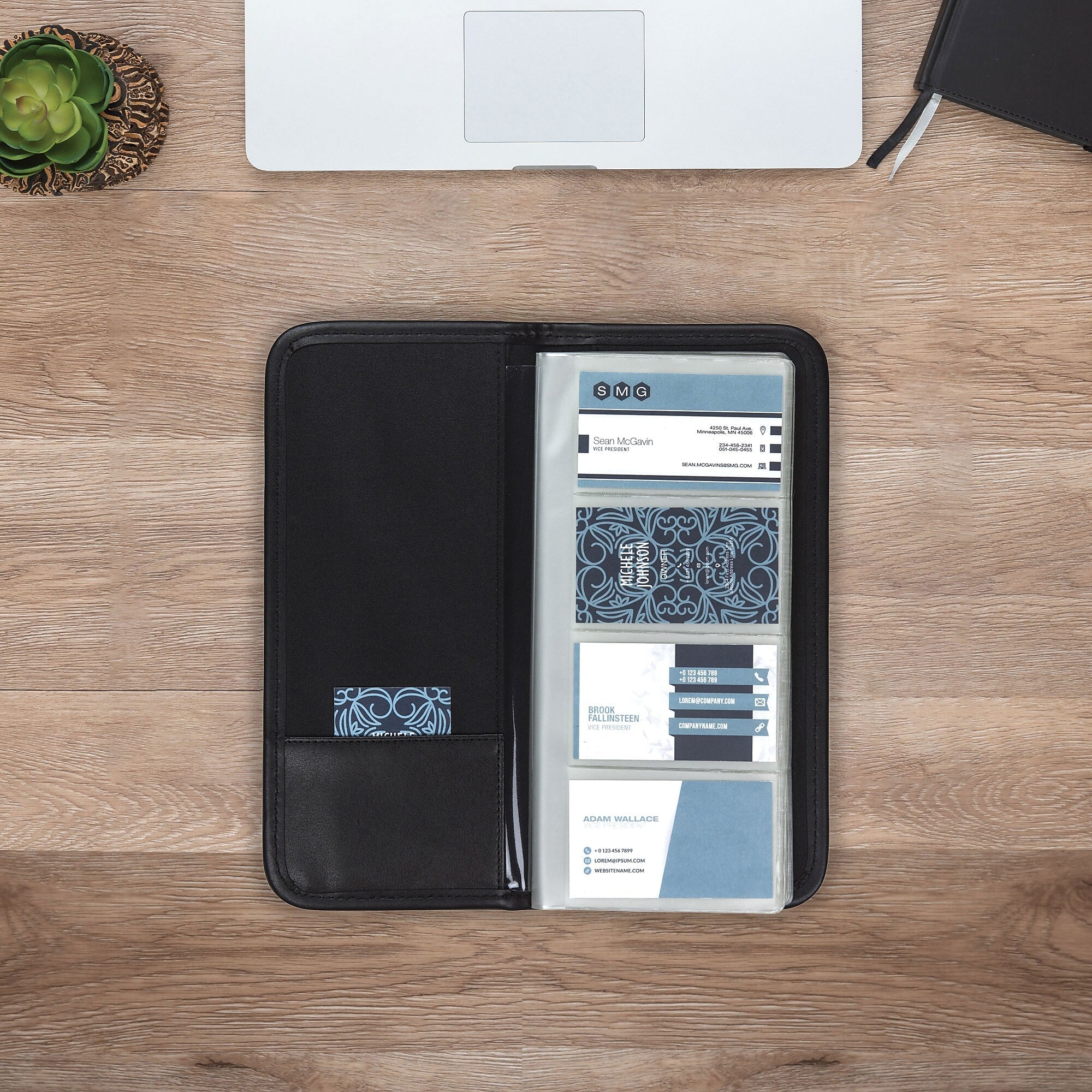Samsill Card File, Black, 160 Card Capacity
