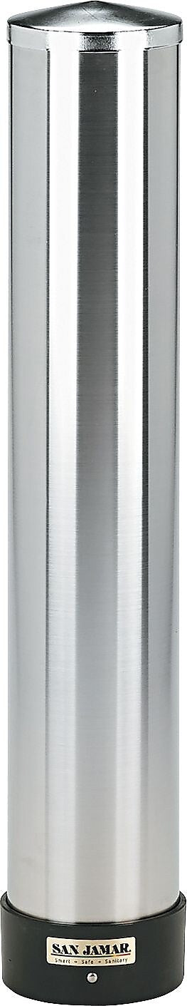 San Jamar® Stainless Steel Cup Dispenser, For 12 - 24 Oz. Cups Silver, 1 each