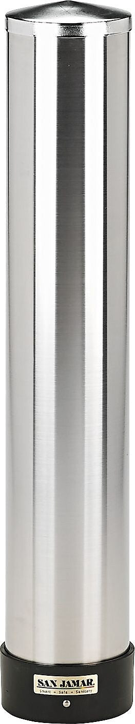 San Jamar® Stainless Steel Cup Dispenser, For 12 - 24 Oz. Cups Silver, 1 each