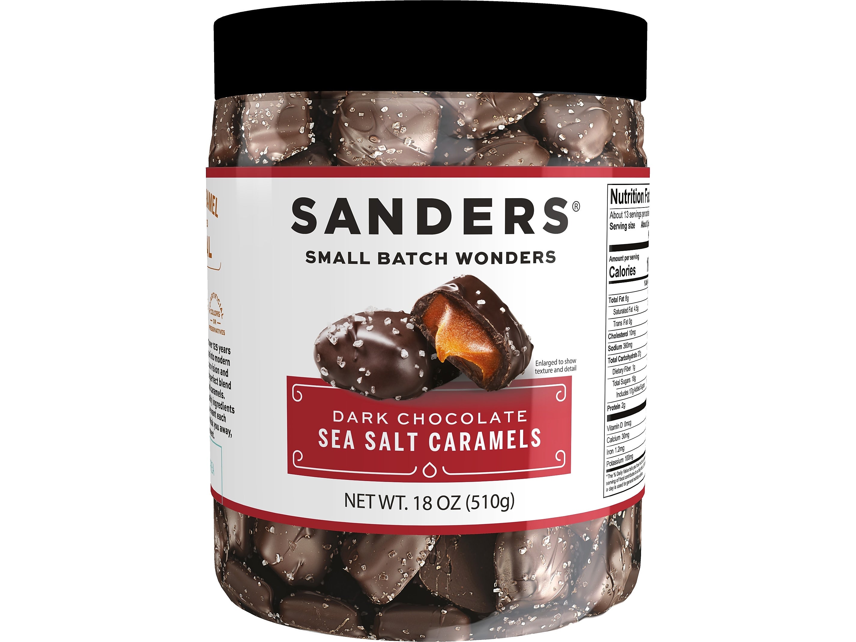 Sanders Small Batch Wonders Dark Chocolate Sea Salt Caramels, 18 Oz.