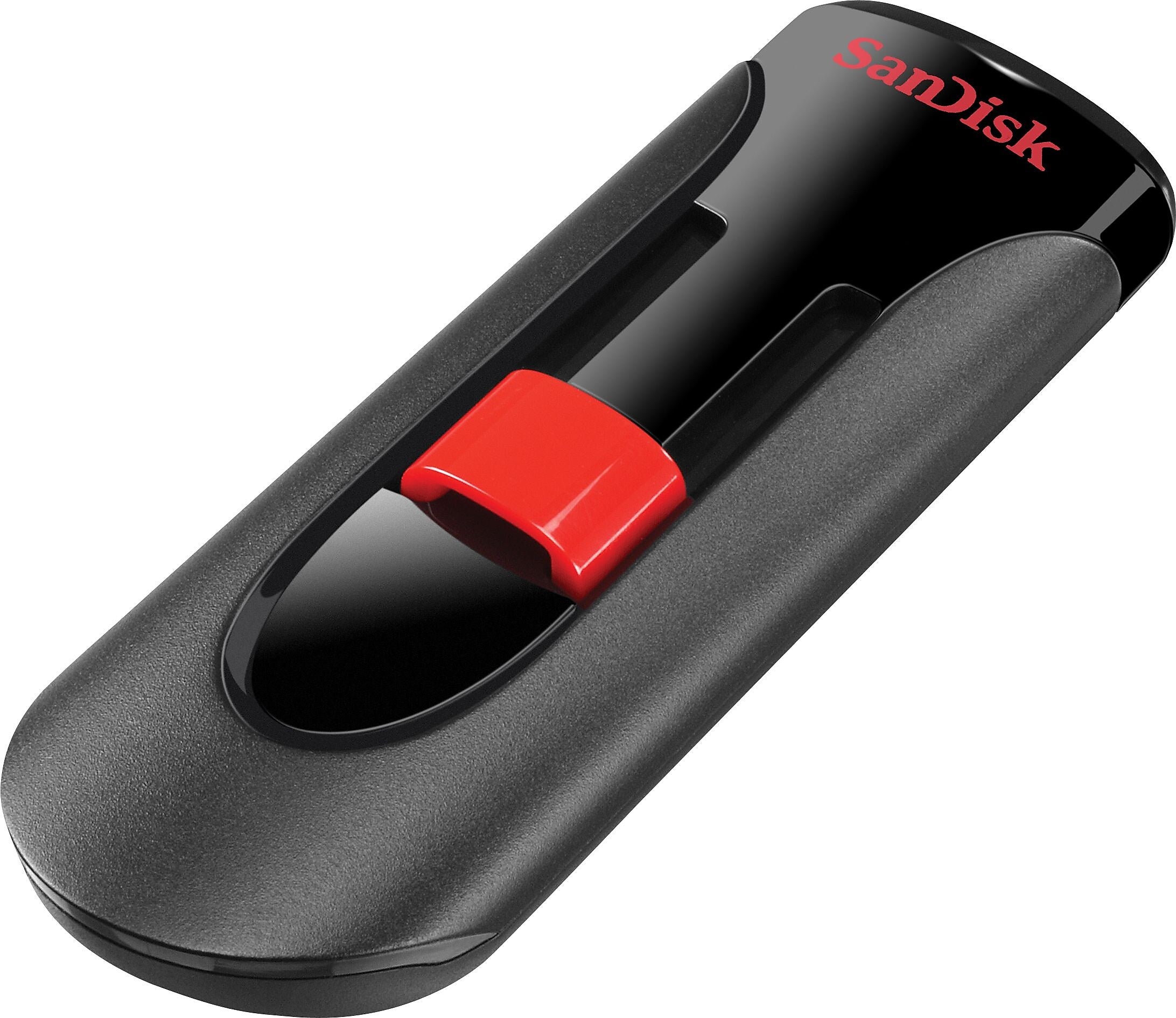 SanDisk Cruzer Glide 128GB USB 2.0 Type A Flash Drive, Black/Red